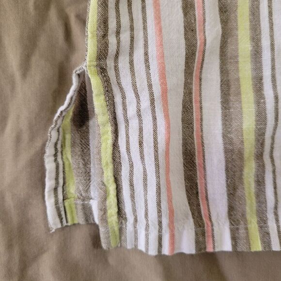 Liz Claiborne size medium linen cotton multi color stripped tunic - Picture 4 of 9